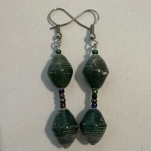 NWOT Ugandan Handmade Paper Bead Earrings